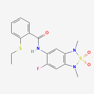2-(ethylthio)-N-(6-fluoro-1,3-dimethyl-2,2-dioxido-1,3-dihydrobenzo[c][1,2,5]thiadiazol-5-yl)benzamide