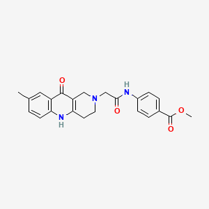 molecular formula C23H23N3O4 B2503565 methyl 4-(2-(8-methyl-10-oxo-3,4-dihydrobenzo[b][1,6]naphthyridin-2(1H,5H,10H)-yl)acetamido)benzoate CAS No. 1251636-45-9