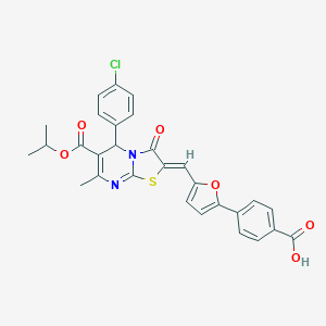 4-{5-[(5-(4-chlorophenyl)-6-(isopropoxycarbonyl)-7-methyl-3-oxo-5H-[1,3]thiazolo[3,2-a]pyrimidin-2(3H)-ylidene)methyl]-2-furyl}benzoic acid