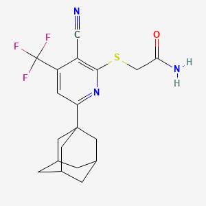 2-[6-(1-Adamantyl)-3-cyano-4-(trifluoromethyl)pyridin-2-yl]sulfanylacetamide