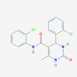 molecular formula C18H15Cl2N3O2 B2503577 N,4-bis(2-chlorophenyl)-6-methyl-2-oxo-3,4-dihydro-1H-pyrimidine-5-carboxamide CAS No. 332373-01-0