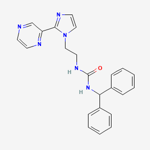 1-(diphenylmethyl)-3-{2-[2-(pyrazin-2-yl)-1H-imidazol-1-yl]ethyl}urea