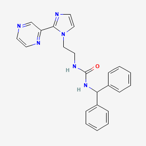 molecular formula C23H22N6O B2503581 1-(diphenylmethyl)-3-{2-[2-(pyrazin-2-yl)-1H-imidazol-1-yl]ethyl}urea CAS No. 2034500-97-3