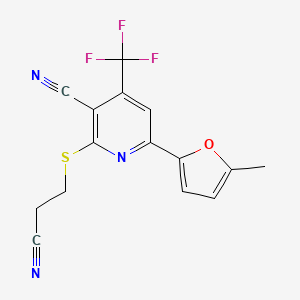2-[(2-Cyanoethyl)thio]-6-(5-methyl-2-furyl)-4-(trifluoromethyl)nicotinonitrile