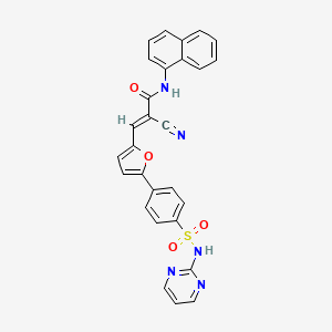 molecular formula C28H19N5O4S B2503597 (E)-2-cyano-N-naphthalen-1-yl-3-[5-[4-(pyrimidin-2-ylsulfamoyl)phenyl]furan-2-yl]prop-2-enamide CAS No. 781633-98-5