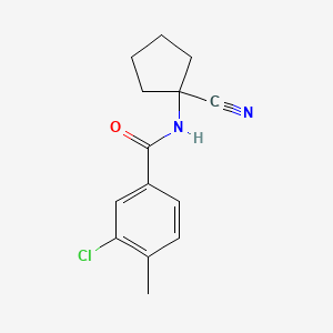 molecular formula C14H15ClN2O B2503599 3-chloro-N-(1-cyanocyclopentyl)-4-methylbenzamide CAS No. 1497251-03-2