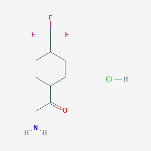 molecular formula C9H15ClF3NO B2503603 2-Amino-1-[4-(trifluoromethyl)cyclohexyl]ethan-1-one hydrochloride CAS No. 2089255-66-1