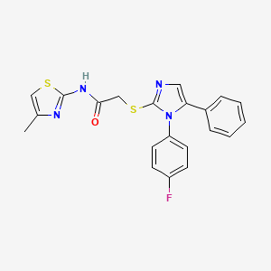 2-((1-(4-fluorophenyl)-5-phenyl-1H-imidazol-2-yl)thio)-N-(4-methylthiazol-2-yl)acetamide