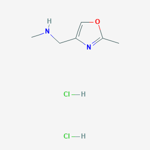 molecular formula C6H12Cl2N2O B2503608 N-Methyl-1-(2-methyloxazol-4-yl)methanamine dihydrochloride CAS No. 2193066-68-9