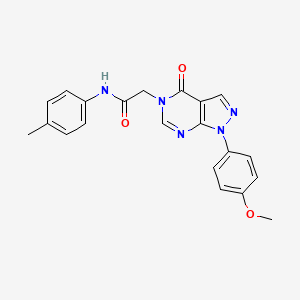molecular formula C21H19N5O3 B2503609 2-[1-(4-methoxyphenyl)-4-oxo-1H,4H,5H-pyrazolo[3,4-d]pyrimidin-5-yl]-N-(4-methylphenyl)acetamide CAS No. 2320925-19-5