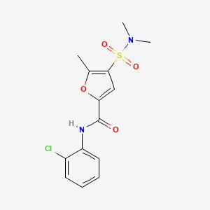 molecular formula C14H15ClN2O4S B2503615 N-(2-chlorophenyl)-4-(N,N-dimethylsulfamoyl)-5-methylfuran-2-carboxamide CAS No. 1207010-96-5