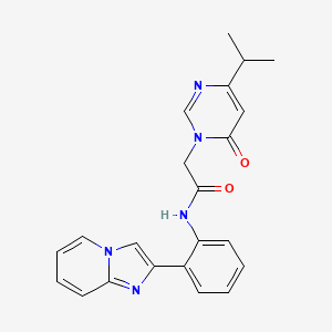 molecular formula C22H21N5O2 B2503616 N-(2-(imidazo[1,2-a]pyridin-2-yl)phenyl)-2-(4-isopropyl-6-oxopyrimidin-1(6H)-yl)acetamide CAS No. 1795198-15-0