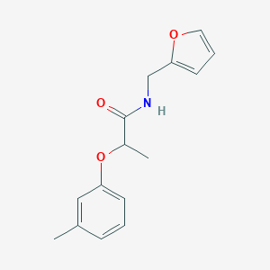 molecular formula C15H17NO3 B250362 N-(2-furylmethyl)-2-(3-methylphenoxy)propanamide 