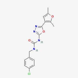molecular formula C16H15ClN4O3 B2503620 1-(4-氯苄基)-3-(5-(2,5-二甲基呋喃-3-基)-1,3,4-恶二唑-2-基)脲 CAS No. 1286714-03-1