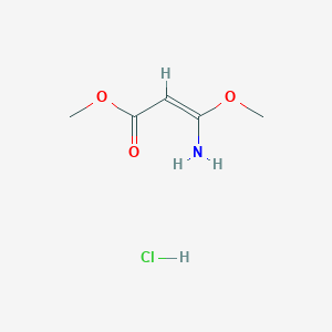 molecular formula C5H10ClNO3 B2503622 Methyl (E)-3-amino-3-methoxyprop-2-enoate;hydrochloride CAS No. 102266-84-2