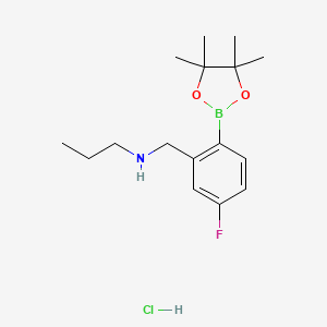molecular formula C16H26BClFNO2 B2503627 4-Fluoro-2-(N-propylaminomethyl)phenylboronic acid pinacol ester, HCl CAS No. 2096330-19-5