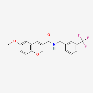 molecular formula C19H16F3NO3 B2503632 6-methoxy-N-{[3-(trifluoromethyl)phenyl]methyl}-2H-chromene-3-carboxamide CAS No. 338760-52-4