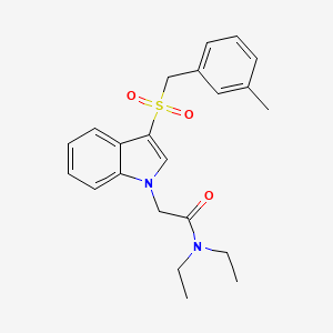 molecular formula C22H26N2O3S B2503641 N,N-二乙基-2-(3-((3-甲基苄基)磺酰基)-1H-吲哚-1-基)乙酰胺 CAS No. 878057-65-9