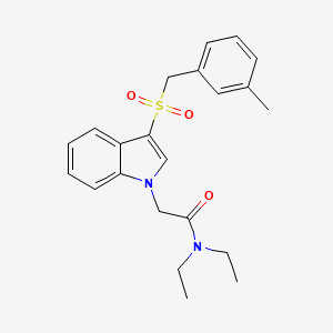 molecular formula C22H26N2O3S B2503641 N,N-diethyl-2-{3-[(3-methylphenyl)methanesulfonyl]-1H-indol-1-yl}acetamide CAS No. 878057-65-9