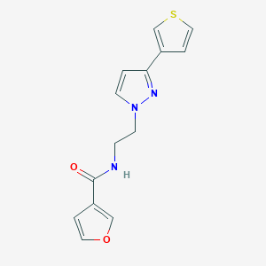 molecular formula C14H13N3O2S B2503645 N-(2-(3-(thiophen-3-yl)-1H-pyrazol-1-yl)ethyl)furan-3-carboxamide CAS No. 2034452-38-3