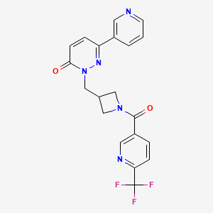 molecular formula C20H16F3N5O2 B2503656 6-(Pyridin-3-yl)-2-({1-[6-(trifluoromethyl)pyridine-3-carbonyl]azetidin-3-yl}methyl)-2,3-dihydropyridazin-3-one CAS No. 2198568-70-4