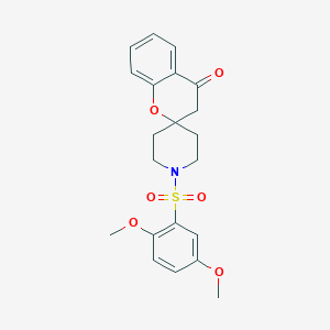 molecular formula C21H23NO6S B2503657 1'-((2,5-ジメトキシフェニル)スルホニル)スピロ[クロマン-2,4'-ピペリジン]-4-オン CAS No. 877811-57-9