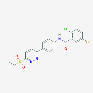molecular formula C19H15BrClN3O3S B2503662 5-溴-2-氯-N-(4-(6-(乙磺酰基)吡啶-3-基)苯基)苯甲酰胺 CAS No. 921587-14-6