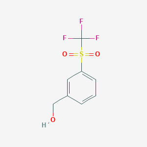 molecular formula C8H7F3O3S B2503664 3-(Trifluoromethylsulphonyl)benzyl alcohol CAS No. 1274903-38-6
