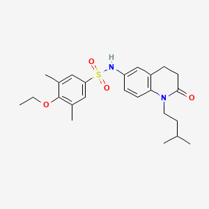 molecular formula C24H32N2O4S B2503673 4-ethoxy-N-(1-isopentyl-2-oxo-1,2,3,4-tetrahydroquinolin-6-yl)-3,5-dimethylbenzenesulfonamide CAS No. 954686-86-3