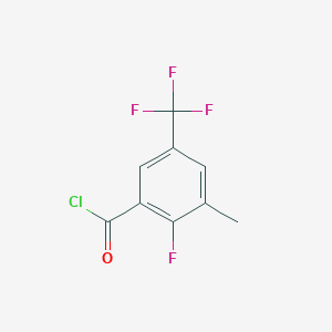 molecular formula C9H5ClF4O B2503683 2-Fluoro-3-methyl-5-(trifluoromethyl)benzoyl chloride CAS No. 2387070-56-4