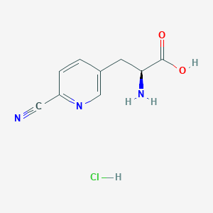 molecular formula C9H10ClN3O2 B2503687 (2S)-2-Amino-3-(6-cyanopyridin-3-yl)propanoic acid;hydrochloride CAS No. 2309431-30-7