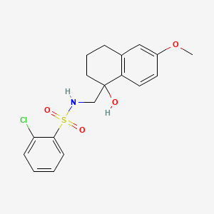 2-chloro-N-((1-hydroxy-6-methoxy-1,2,3,4-tetrahydronaphthalen-1-yl)methyl)benzenesulfonamide