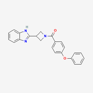 molecular formula C23H19N3O2 B2503692 (3-(1H-benzo[d]imidazol-2-yl)azetidin-1-yl)(4-phenoxyphenyl)methanone CAS No. 1234708-86-1