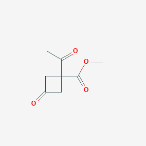 molecular formula C8H10O4 B2503693 1-乙酰基-3-氧代环丁烷-1-羧酸甲酯 CAS No. 1501666-28-9
