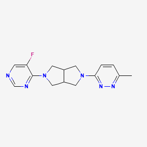 molecular formula C15H17FN6 B2503694 5-(5-Fluoropyrimidin-4-yl)-2-(6-methylpyridazin-3-yl)-1,3,3a,4,6,6a-hexahydropyrrolo[3,4-c]pyrrole CAS No. 2415520-94-2