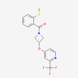 (2-Methylsulfanylphenyl)-[3-[2-(trifluoromethyl)pyridin-4-yl]oxyazetidin-1-yl]methanone