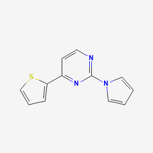 molecular formula C12H9N3S B2503703 2-Pyrrol-1-yl-4-thiophen-2-ylpyrimidine CAS No. 478260-00-3