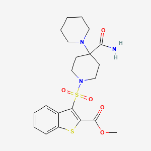 molecular formula C21H27N3O5S2 B2503717 Methyl 3-{[4'-(aminocarbonyl)-1,4'-bipiperidin-1'-yl]sulfonyl}-1-benzothiophene-2-carboxylate CAS No. 899978-14-4