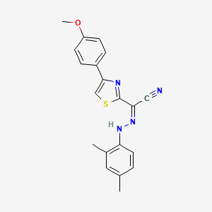 (Z)-N'-(2,4-dimethylphenyl)-4-(4-methoxyphenyl)thiazole-2-carbohydrazonoyl cyanide