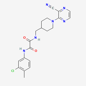 molecular formula C20H21ClN6O2 B2503722 N1-(3-chloro-4-methylphenyl)-N2-((1-(3-cyanopyrazin-2-yl)piperidin-4-yl)methyl)oxalamide CAS No. 1797955-17-9