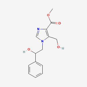 molecular formula C14H16N2O4 B2503725 methyl 5-(hydroxymethyl)-1-(2-hydroxy-2-phenylethyl)-1H-imidazole-4-carboxylate CAS No. 1923120-43-7