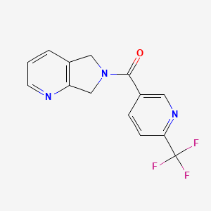 molecular formula C14H10F3N3O B2503731 (5H-pyrrolo[3,4-b]pyridin-6(7H)-yl)(6-(trifluoromethyl)pyridin-3-yl)methanone CAS No. 2189434-94-2