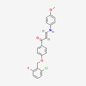 (E)-1-[4-[(2-chloro-6-fluorophenyl)methoxy]phenyl]-3-(4-methoxyanilino)prop-2-en-1-one