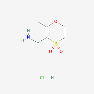 (6-Methyl-4,4-dioxo-2,3-dihydro-1,4-oxathiin-5-yl)methanamine;hydrochloride