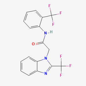 molecular formula C17H11F6N3O B2503745 2-[2-(trifluoromethyl)-1H-1,3-benzimidazol-1-yl]-N-[2-(trifluoromethyl)phenyl]acetamide CAS No. 478042-61-4