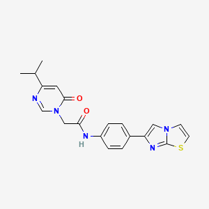 N-(4-(imidazo[2,1-b]thiazol-6-yl)phenyl)-2-(4-isopropyl-6-oxopyrimidin-1(6H)-yl)acetamide