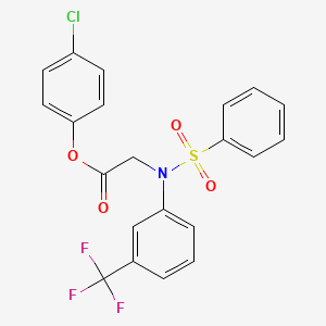 4-Chlorophenyl 2-[(phenylsulfonyl)-3-(trifluoromethyl)anilino]acetate