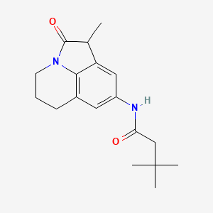 3,3-dimethyl-N-(1-methyl-2-oxo-2,4,5,6-tetrahydro-1H-pyrrolo[3,2,1-ij]quinolin-8-yl)butanamide