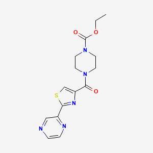 Ethyl 4-(2-(pyrazin-2-yl)thiazole-4-carbonyl)piperazine-1-carboxylate