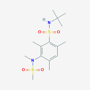 molecular formula C15H26N2O4S2 B2503759 N-叔丁基-2,4,6-三甲基-3-(N-甲基甲磺酰胺基)苯-1-磺酰胺 CAS No. 881938-14-3